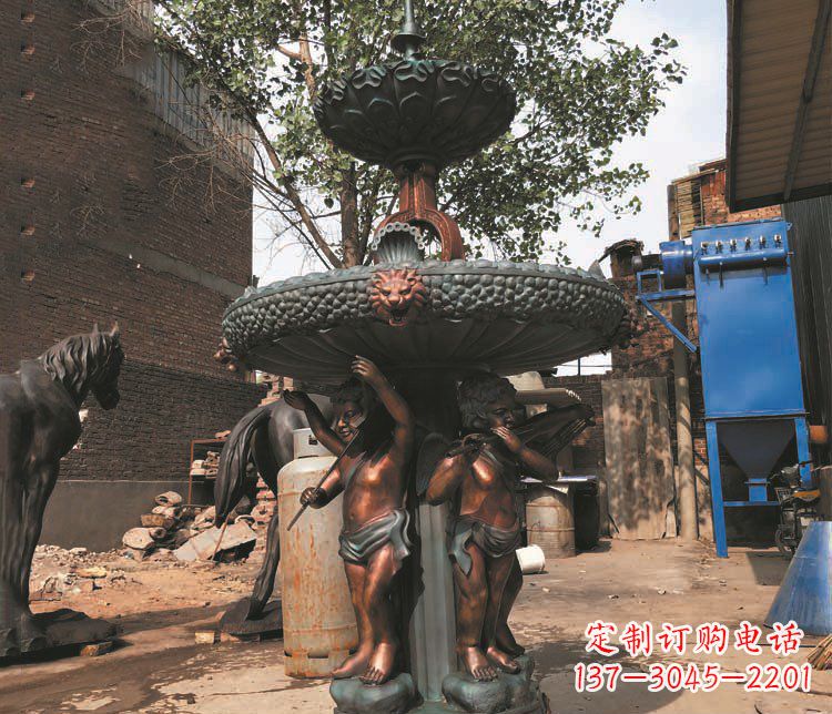 达州铜雕西方人物喷泉景观雕塑