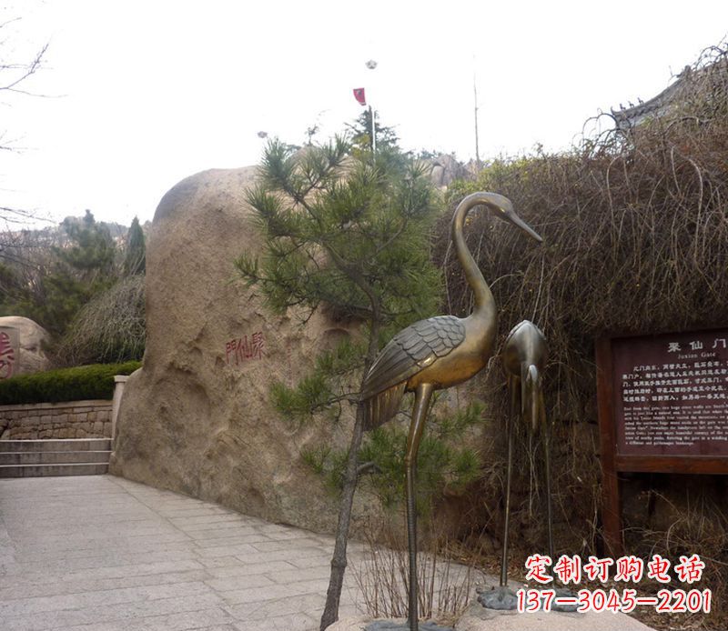 达州铜雕仙鹤