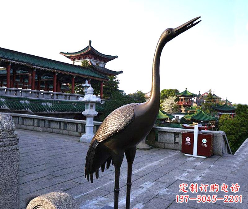 达州铜雕仙鹤雕塑