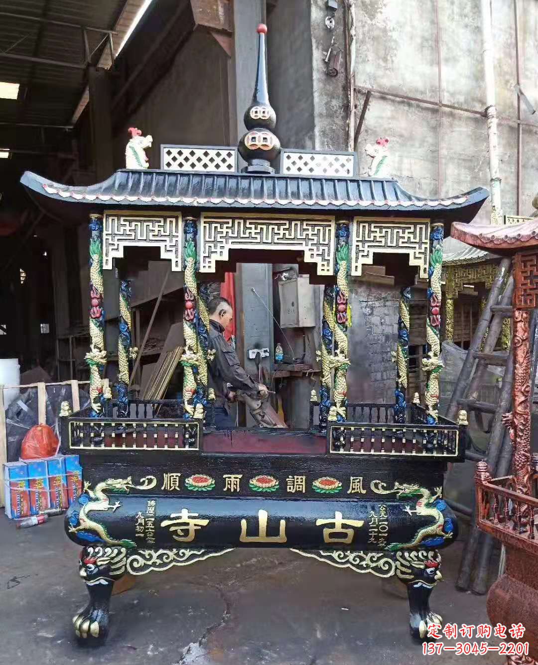达州铜雕香炉寺庙景观雕塑