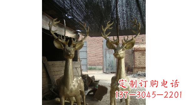 达州铜雕小鹿公园动物雕塑 (2)