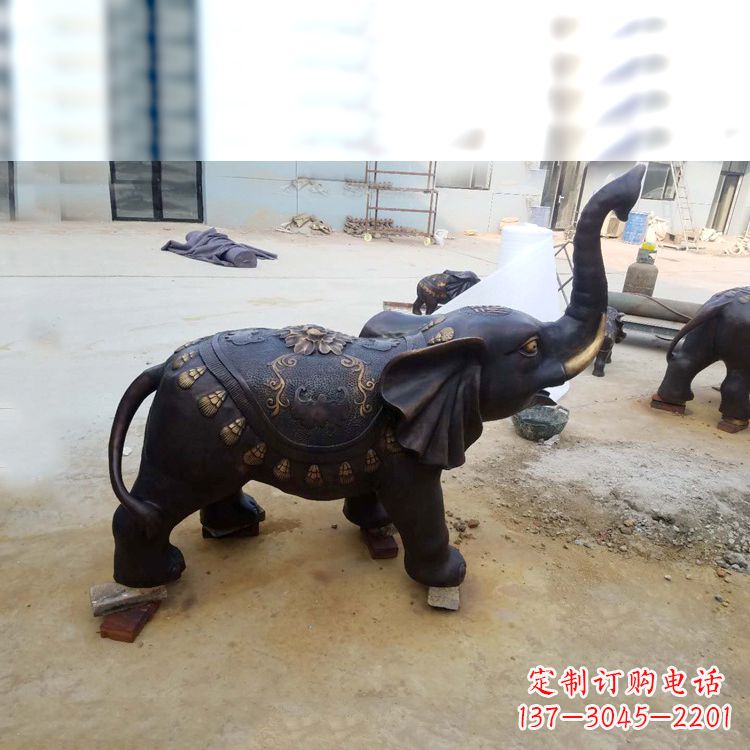 达州铜雕小象雕塑摆件