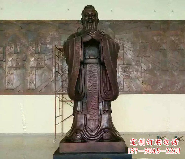 达州铜雕校园孔子文化雕塑摆件 (2)