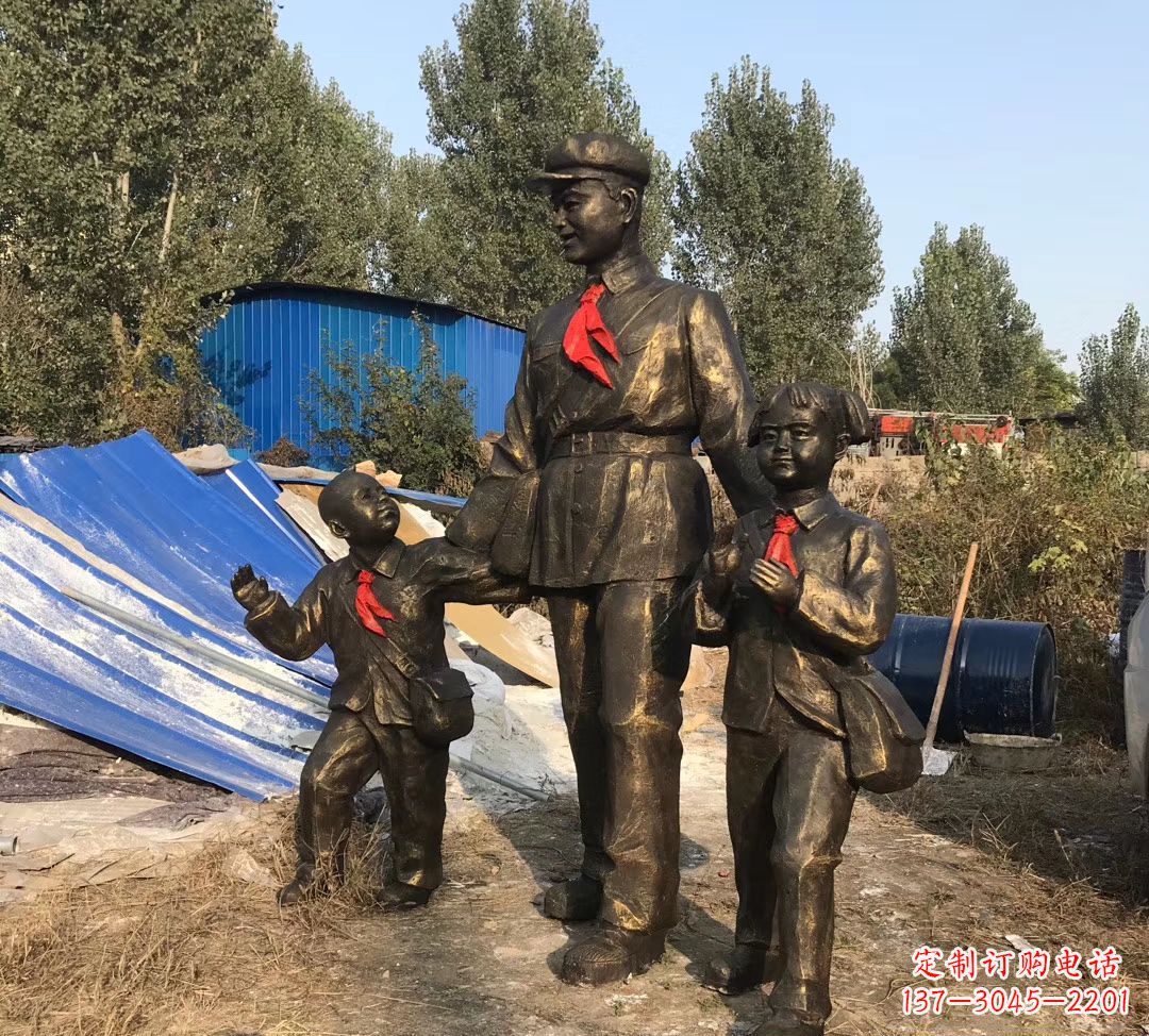 达州铜雕校园雷锋雕塑