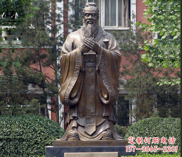 达州铜雕学校孔子圣人雕塑摆件 (2)