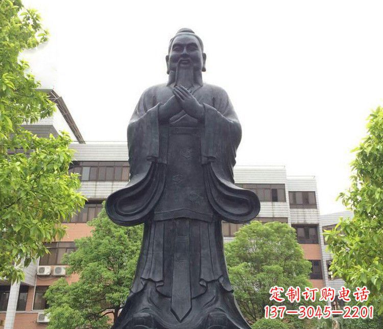 达州铜雕学校孔子圣人雕塑摆件