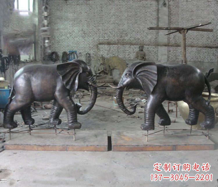 达州铜雕园林动物大象雕塑 (2)