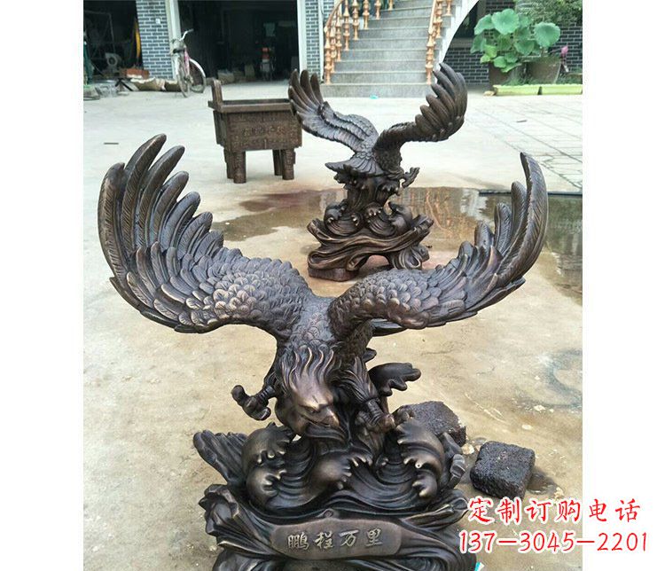 达州铜雕园林飞鹰动物雕塑