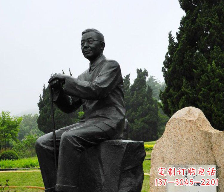 达州铜雕园林老舍人物雕塑