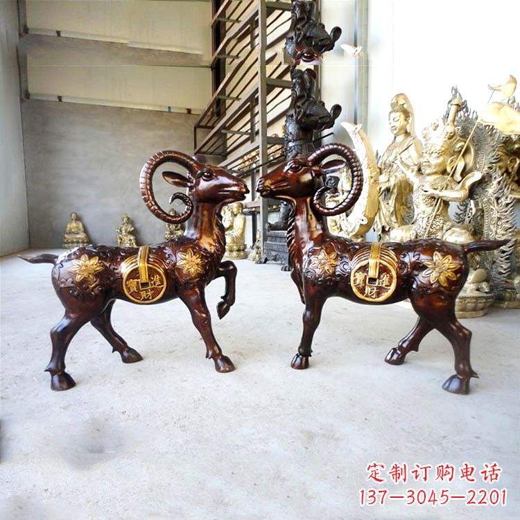 达州铜雕招财山羊