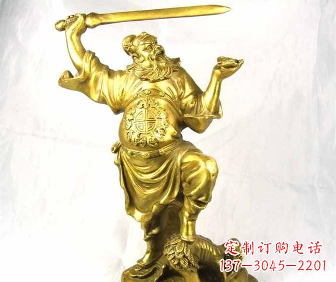 达州铜雕赵公明古代人物雕塑