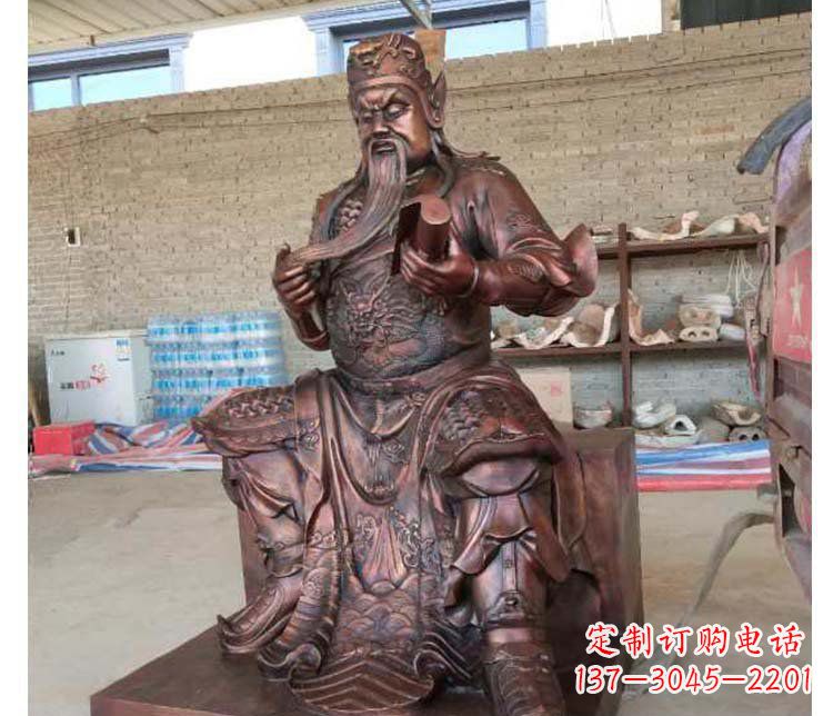 达州铜雕镇宅关公寺庙神像雕塑摆件 (3)