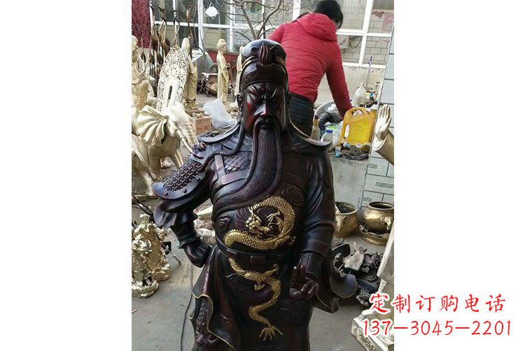 达州铜雕镇宅关公寺庙神像雕塑摆件 (4)