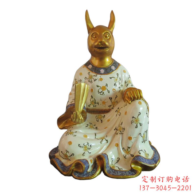 达州兔-玻璃钢彩绘生肖雕塑