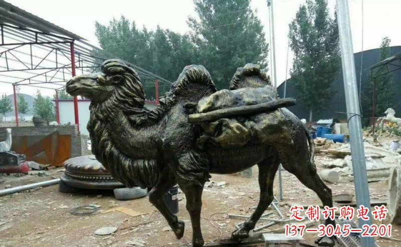 达州驮着东西的骆驼铜雕