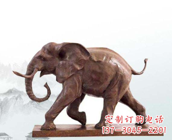 达州晚霞红大象公园动物石雕