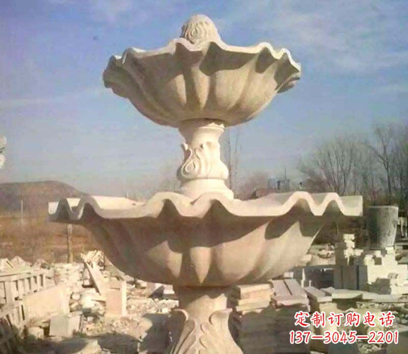 达州晚霞红大型喷泉石雕