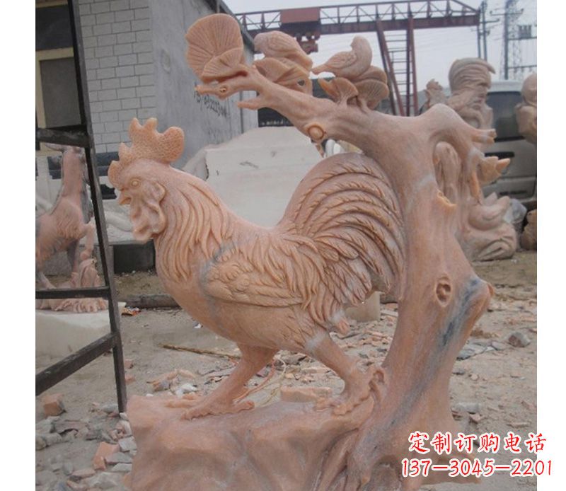 达州晚霞红公鸡雕塑
