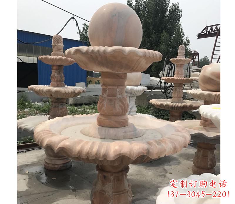 达州晚霞红景观风水球雕塑