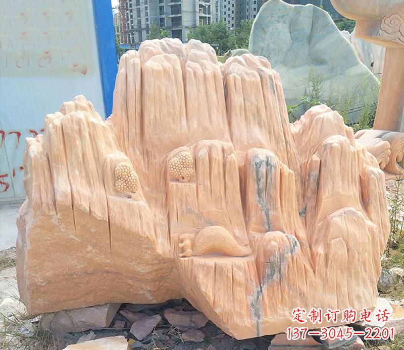 达州晚霞红景观假山雕塑