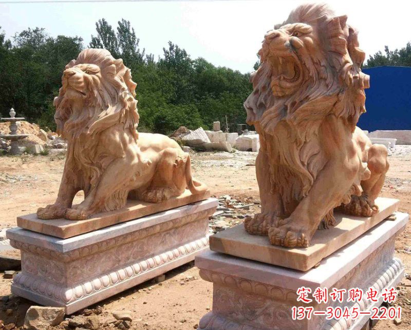 达州晚霞红欧式狮子雕塑222