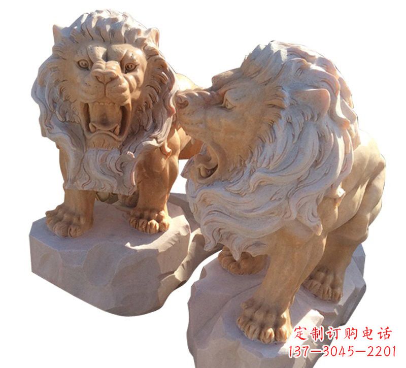 达州晚霞红欧式西洋狮子雕塑