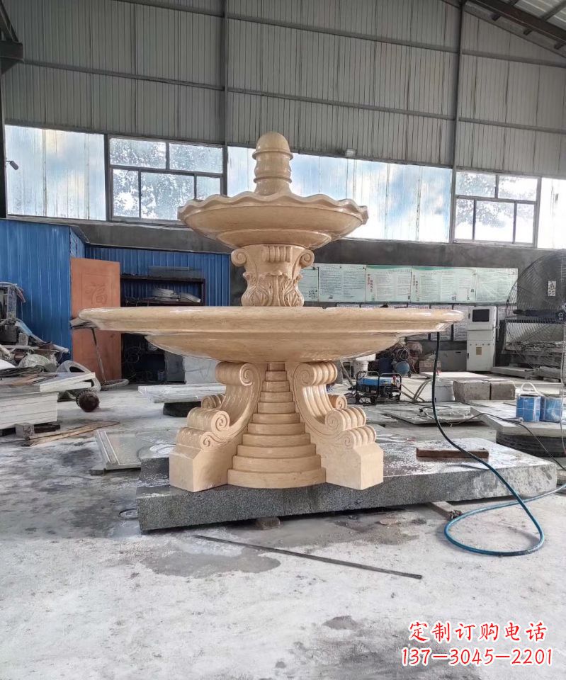 达州晚霞红喷泉石雕广场景观雕塑
