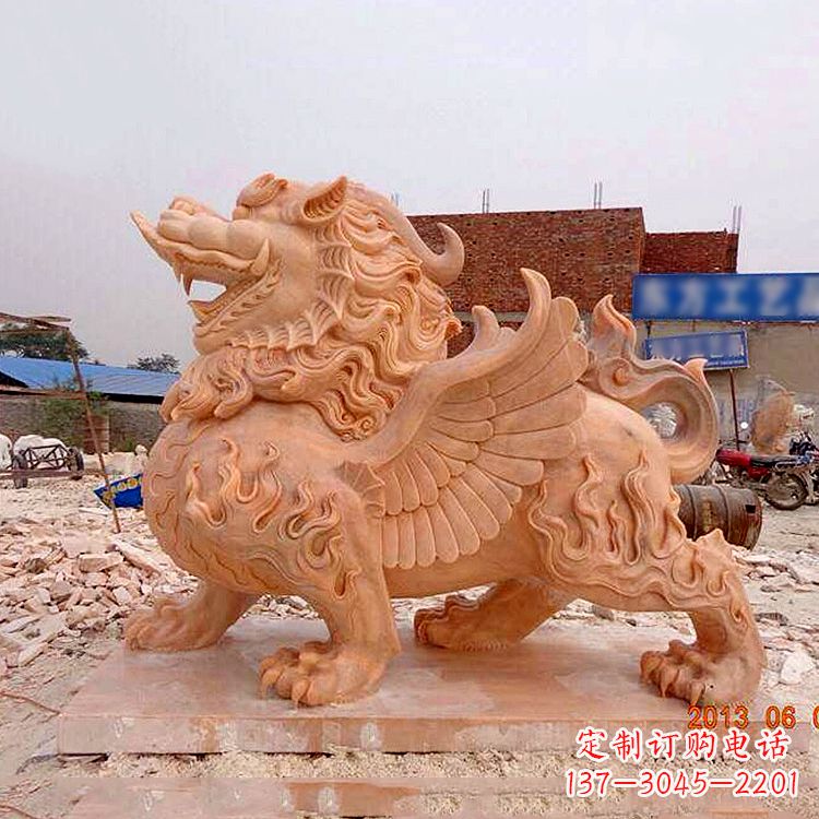 达州晚霞红貔貅雕塑