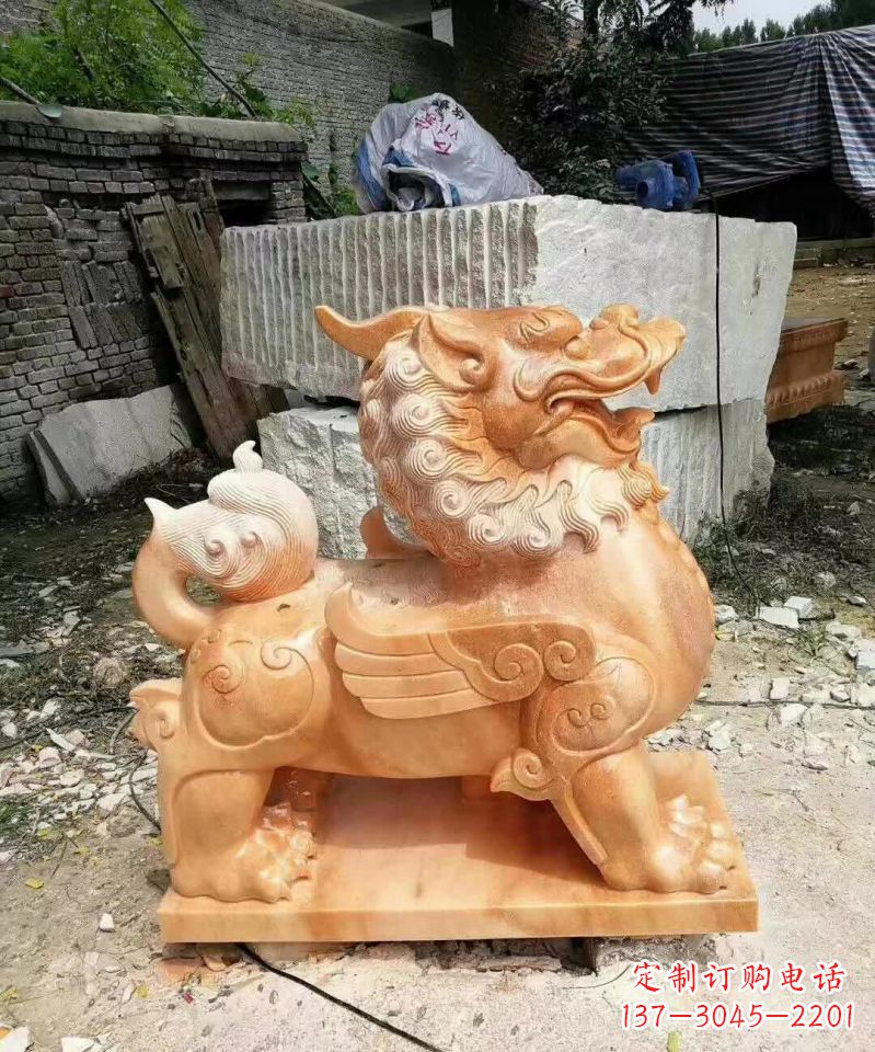 达州晚霞红貔貅雕塑1