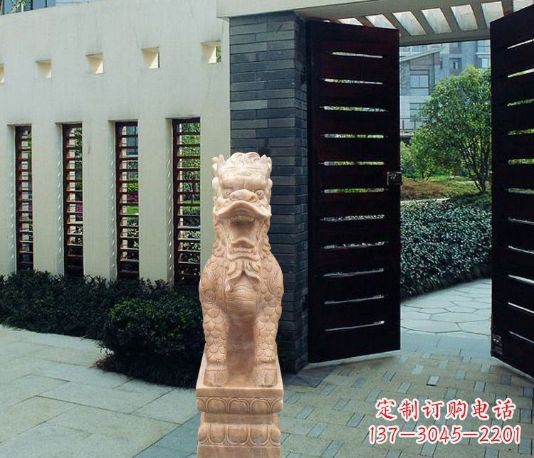 达州晚霞红瑞兽麒麟雕塑