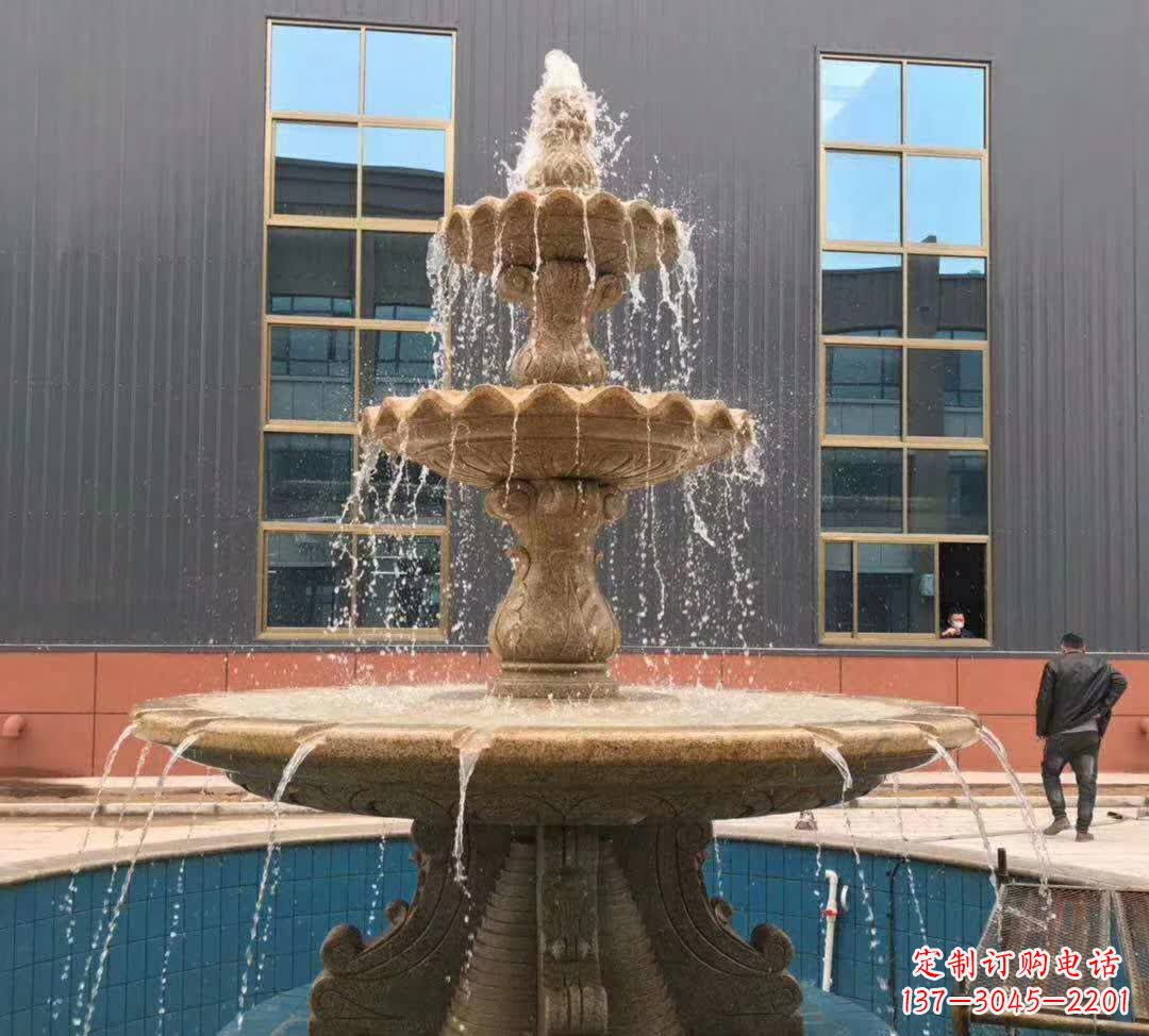 达州晚霞红三层音乐喷泉