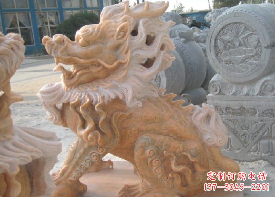 达州晚霞红神兽麒麟雕塑