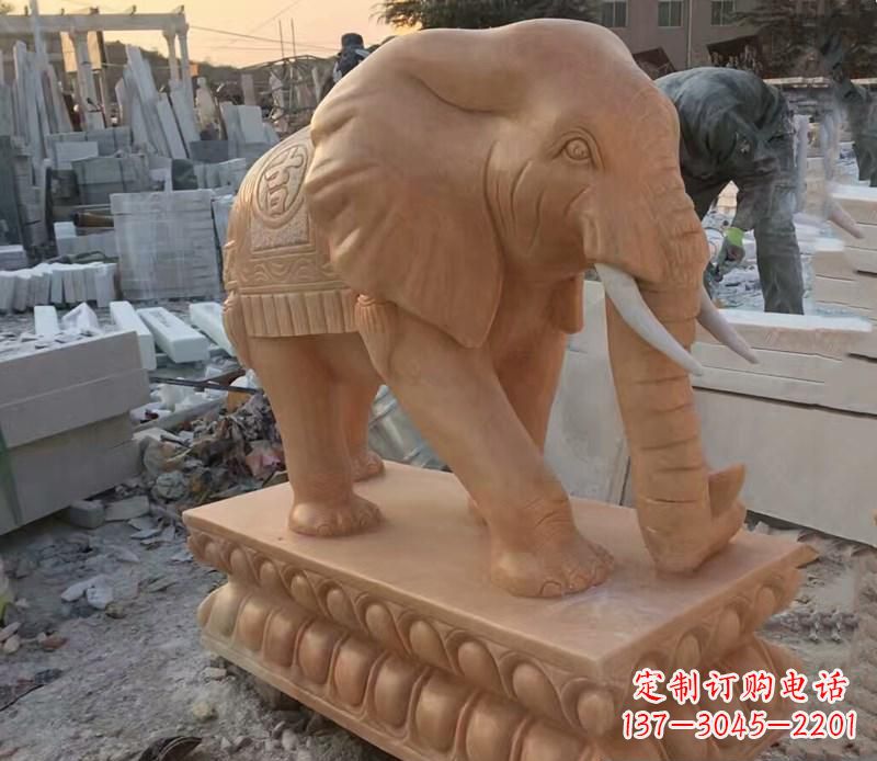 达州晚霞红元宝招财大象