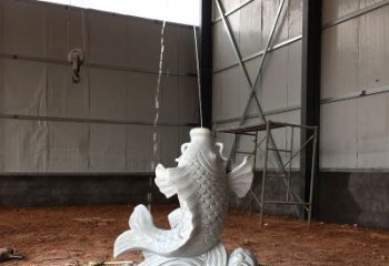 达州汉白玉石鲤鱼雕塑，让你的梦想成真！