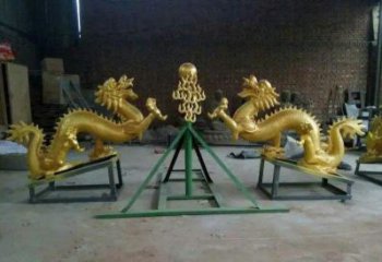 达州享受经典，领略古老传统，精美特色的双龙戏珠铜雕