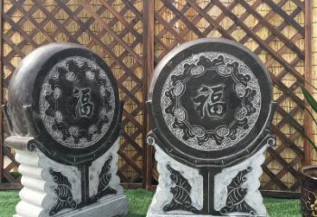 达州青石仿古福字抱鼓雕塑，让您的家园更加美观