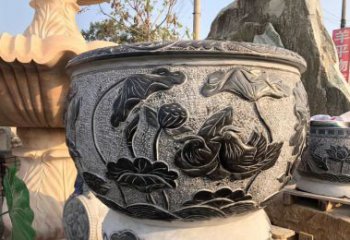 达州荷花浮雕鱼缸雕塑，让空间更加生机勃勃