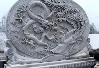 达州青石古典美——龙凤呈祥雕塑