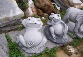 达州别具一格的青石青蛙喷水雕塑