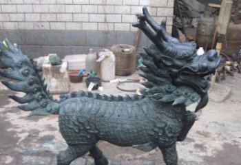 达州青铜雕制神兽麒麟，艺术匠心之至