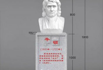 达州艺术精灵：牛顿汉白玉石头像雕塑