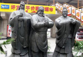 达州铭记经典：三国英雄关羽雕塑