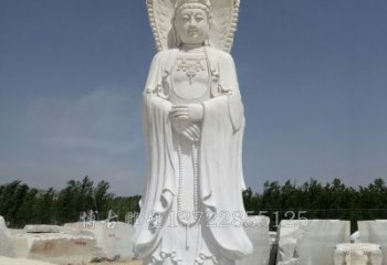 达州观赏性质的三面观音石雕塑