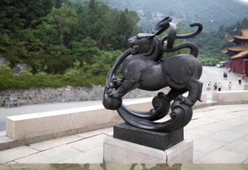 达州神兽白虎铜雕塑，雕刻出传统中国文化之精髓