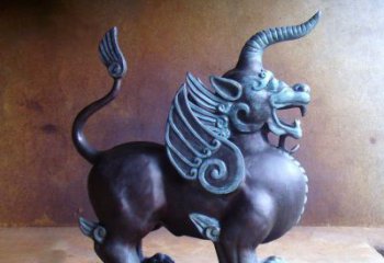 达州传承中国神兽文化的独角兽铜雕塑