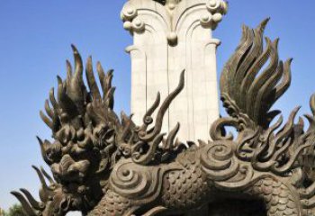 达州中领雕塑：神兽火麒麟铜雕定制