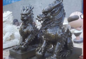 达州中领雕塑的麒麟铜雕是塑造精美的工艺结果。…