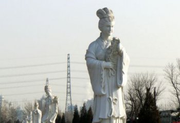 达州十二花神汉白玉古风美女石雕像
