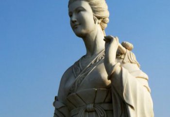达州十二花神九月菊花庞苏汉白玉美女雕像