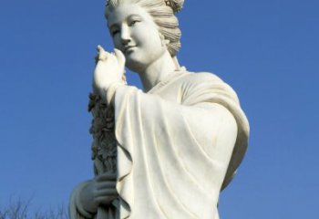 达州十二花神之三月桃花息夫人汉白玉精美美女雕像